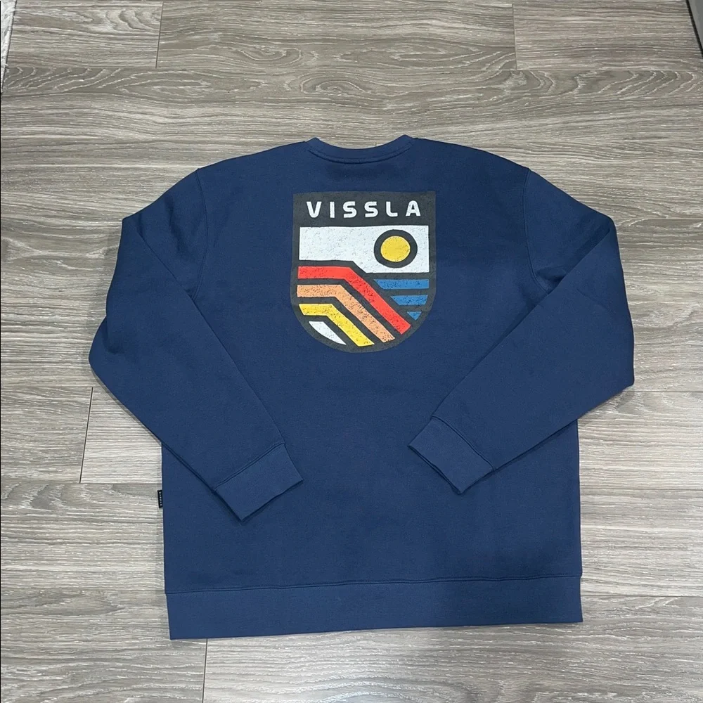 VISSLA Men's Deep Blue Crewneck Sweater - Picture 4 of 4
